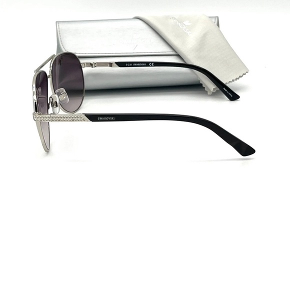 SWAROVSKI ELIS SK0078 16B Silver Black / Gray Gradient 59mm Sunglasses - Picture 4 of 6